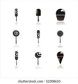 set of 9 desert black icons