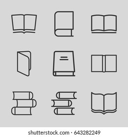 Set of 9 dictionary outline icons