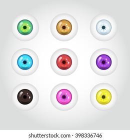 Set of 9 different color 3d eyes