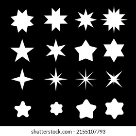 Juego de 9 iconos de estrellas diferentes
