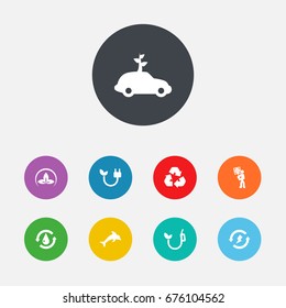 Set Of 9 Ecology Icons Set.Collection Of Friendly, Cleaning, Volunteer And Other Elements.