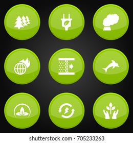 Set Of 9 Ecology Icons Set.Collection Of Friendly, Purification, Protection And Other Elements.