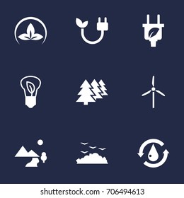 Set Of 9 Ecology Icons Set.Collection Of Reforestation, Leaf, Saving And Other Elements.