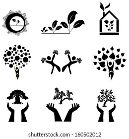 set of 9 ecology icons for your design