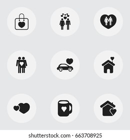 Set Of 9 Editable Amour Icons. Includes Symbols Such As Car, House, Cap And More. Can Be Used For Web, Mobile, UI And Infographic Design.