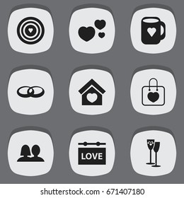 Set Of 9 Editable Amour Icons. Includes Symbols Such As Building, Celebration, Cap And More. Can Be Used For Web, Mobile, UI And Infographic Design.
