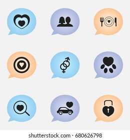 Set Of 9 Editable Amour Icons. Includes Symbols Such As Pounce, Dartboard, Wedlock And More. Can Be Used For Web, Mobile, UI And Infographic Design.