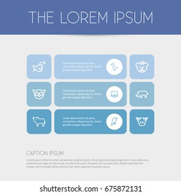 Set Of 9 Editable Animal Icons. Includes Symbols Such As Fish, Philomel, Quack And More. Can Be Used For Web, Mobile, UI And Infographic Design.