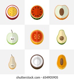 Set Of 9 Editable Berry Icons. Includes Symbols Such As Juicy, Orange, Jonagold And More. Can Be Used For Web, Mobile, UI And Infographic Design.