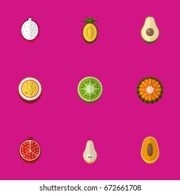 Set Of 9 Editable Berry Icons. Includes Symbols Such As Guava, Maracuja And More. Can Be Used For Web, Mobile, UI And Infographic Design.