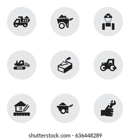 Set Of 9 Editable Building Icons. Includes Symbols Such As Handcart , Spatula , Employee. Can Be Used For Web, Mobile, UI And Infographic Design.