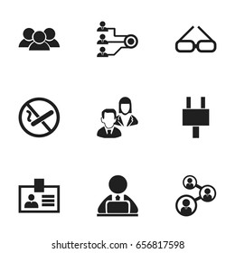 Set Of 9 Editable Bureau Icons. Includes Symbols Such As Socket, Architecture, Staff And More. Can Be Used For Web, Mobile, UI And Infographic Design.