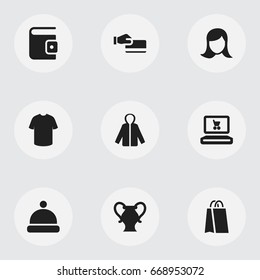 Set Of 9 Editable Business Icons. Includes Symbols Such As Disbursement, Web Trading, Package And More. Can Be Used For Web, Mobile, UI And Infographic Design.