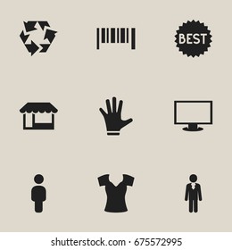 Set Of 9 Editable Business Icons. Includes Symbols Such As Reuse, Job Person, Monitor And More. Can Be Used For Web, Mobile, UI And Infographic Design.