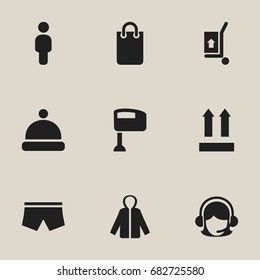 Set Of 9 Editable Business Icons. Includes Symbols Such As Sheath, Receptionist, Human And More. Can Be Used For Web, Mobile, UI And Infographic Design.