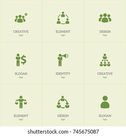 Set Of 9 Editable Business Icons. Includes Symbols Such As Corporate, Member, Male And More. Can Be Used For Web, Mobile, UI And Infographic Design.