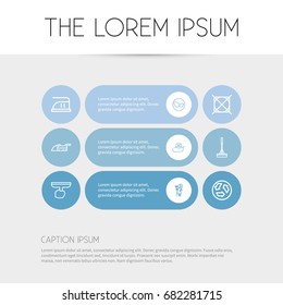 Set Of 9 Editable Cleaning Outline Icons. Includes Symbols Such As Attention, Ecology, Working At Home And More. Can Be Used For Web, Mobile, UI And Infographic Design.