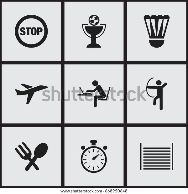 Set 9 Editable Complex Icons Includes Stock Vector (Royalty Free ...