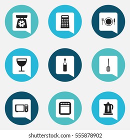 Set Of 9 Editable Cooking Icons. Includes Symbols Such As Beer, Kettle, Grater And More. Can Be Used For Web, Mobile, UI And Infographic Design.