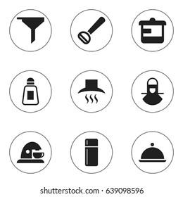 Set Of 9 Editable Cooking Icons. Includes Symbols Such As Filtering, Utensil, Salver And More. Can Be Used For Web, Mobile, UI And Infographic Design.