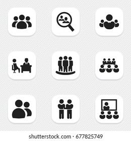 Set Of 9 Editable Cooperation Icons. Includes Symbols Such As Agreement, Publicity, Meeting And More. Can Be Used For Web, Mobile, UI And Infographic Design.