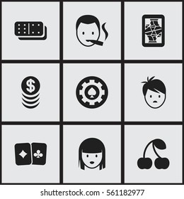 Set Of 9 Editable Excitement Icons. Includes Symbols Such As Stacked Money, Bones Game, Boy And More. Can Be Used For Web, Mobile, UI And Infographic Design.