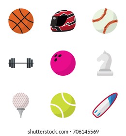 Set Of 9 Editable Exercise Flat Icons. Includes Symbols Such As Miniball, Bodybuilding, Strategic And More. Can Be Used For Web, Mobile, UI And Infographic Design.