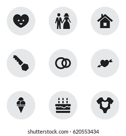 Set Of 9 Editable Folks Icons. Includes Symbols Such As Lock, Hoop, Patisserie And More. Can Be Used For Web, Mobile, UI And Infographic Design.