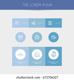 Set Of 9 Editable Folks Icons. Includes Symbols Such As Grandfather, Home, Sleeping. Can Be Used For Web, Mobile, UI And Infographic Design.
