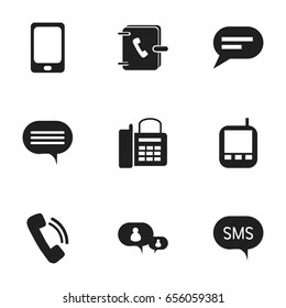 Set Of 9 Editable Gadget Icons. Includes Symbols Such As Transceiver, Message, Forum And More. Can Be Used For Web, Mobile, UI And Infographic Design.
