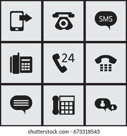 Set Of 9 Editable Gadget Icons. Includes Symbols Such As Home Cellphone, 24 Hour Servicing, Forum And More. Can Be Used For Web, Mobile, UI And Infographic Design.