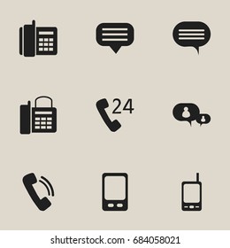 Set Of 9 Editable Gadget Icons. Includes Symbols Such As Talking, Chat, Mobile And More. Can Be Used For Web, Mobile, UI And Infographic Design.