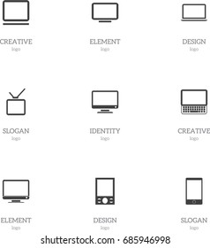 Set Of 9 Editable Gadget Icons. Includes Symbols Such As Clavier, Monitor, Music Phone And More. Can Be Used For Web, Mobile, UI And Infographic Design.