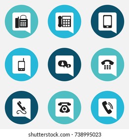 Set Of 9 Editable Gadget Icons. Includes Symbols Such As Radio Talkie, Talking, Smartphone And More. Can Be Used For Web, Mobile, UI And Infographic Design.