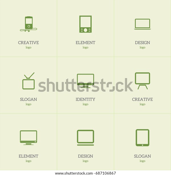 Set Of 9 Editable Gadget Icons.\
Includes Symbols Such As Music Phone, Tablet Phone, Computer And\
More. Can Be Used For Web, Mobile, UI And Infographic\
Design.