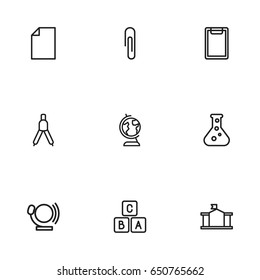 Set Of 9 Editable Graduation Icons. Includes Symbols Such As Bell, Fastener Page, Dividers And More. Can Be Used For Web, Mobile, UI And Infographic Design.