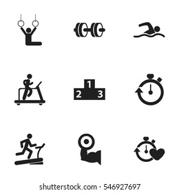 Set Of 9 Editable Healthy Icons. Includes Symbols Such As Jogging, Heavy Training, Training Pool And More. Can Be Used For Web, Mobile, UI And Infographic Design.