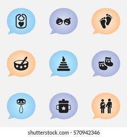Set Of 9 Editable  Icons. Includes Symbols Such As Goplet, Tower, Spoon And More. Can Be Used For Web, Mobile, UI And Infographic Design.