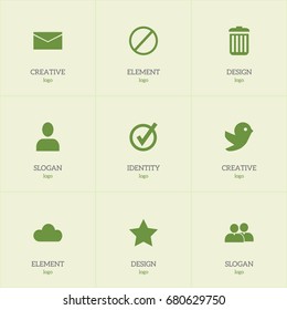 Set Of 9 Editable Internet Icons. Includes Symbols Such As Approved, Dove, Sky And More. Can Be Used For Web, Mobile, UI And Infographic Design.