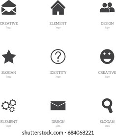 Set Of 9 Editable Internet Icons. Includes Symbols Such As Mail, Bookmark, Magnifier And More. Can Be Used For Web, Mobile, UI And Infographic Design.