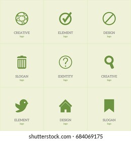 Set Of 9 Editable Internet Icons. Includes Symbols Such As Quiz, Deny, Tag And More. Can Be Used For Web, Mobile, UI And Infographic Design.