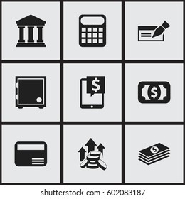 Set Of 9 Editable Investment Icons. Includes Symbols Such As Crate, Money Card, Coins Raise And More. Can Be Used For Web, Mobile, UI And Infographic Design.
