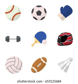 Set Of 9 Editable Lifestyle Icons. Includes Symbols Such As Badminton, Sphere, Glob And More. Can Be Used For Web, Mobile, UI And Infographic Design.