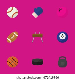 Set Of 9 Editable Lifestyle Icons. Includes Symbols Such As Ball, Fighting, Glob And More. Can Be Used For Web, Mobile, UI And Infographic Design.