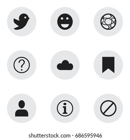 Set Of 9 Editable Network Icons. Includes Symbols Such As Faq, Sky, Network And More. Can Be Used For Web, Mobile, UI And Infographic Design.