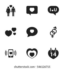 Set Of 9 Editable Passion Icons. Includes Symbols Such As Valentines Day, Sexuality, Confession Of Love And More. Can Be Used For Web, Mobile, UI And Infographic Design.