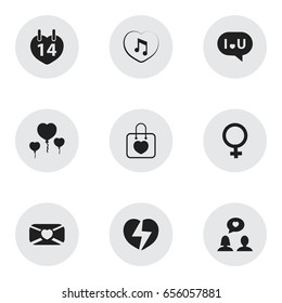 Set Of 9 Editable Passion Icons. Includes Symbols Such As Valentines Day , Handbag, Joy. Can Be Used For Web, Mobile, UI And Infographic Design.