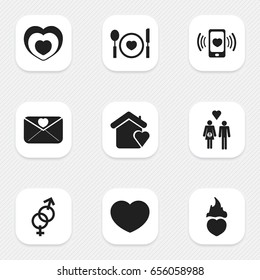 Set Of 9 Editable Passion Icons. Includes Symbols Such As Soul, Affection Letter, Smartphone And More. Can Be Used For Web, Mobile, UI And Infographic Design.