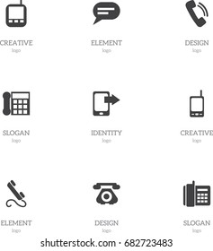 Set Of 9 Editable Phone Icons. Includes Symbols Such As Talking, Radio Talkie, Comment And More. Can Be Used For Web, Mobile, UI And Infographic Design.