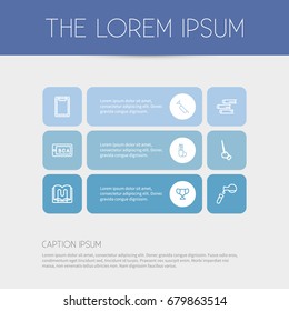 Set Of 9 Editable Science Outline Icons. Includes Symbols Such As Stand , Journal , Hand. Can Be Used For Web, Mobile, UI And Infographic Design.